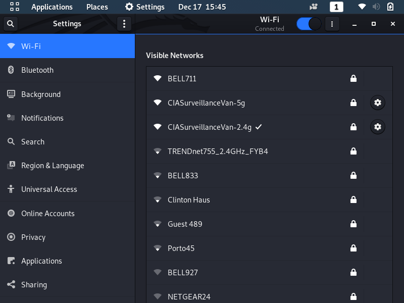 wifi network settings configuration